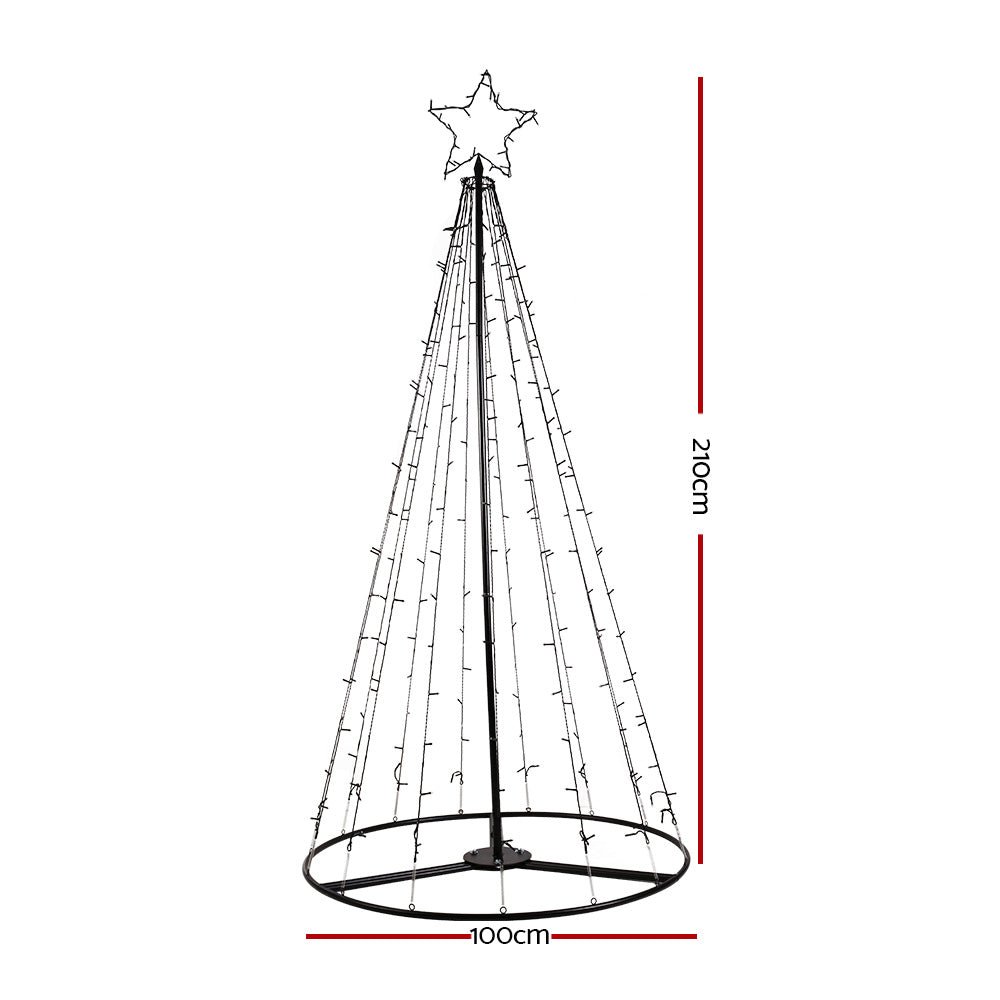 Christmas Tree 2.1M 264 LED Xmas Trees Solar Power Warm White-Occasions > Christmas-Dropli